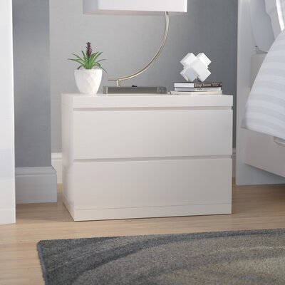Orren Ellis 3 Drawers Open Storage Nightstand With Wireless Charging And  LED Lights & Reviews