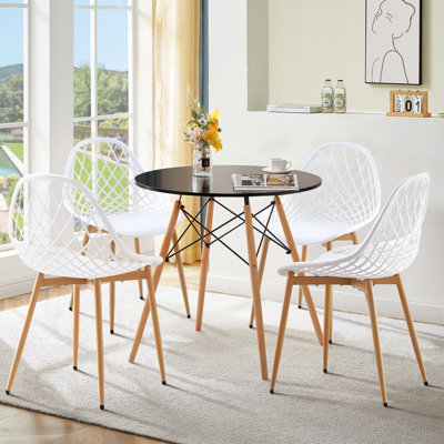 Keown solid wood modern online dining table george oliver