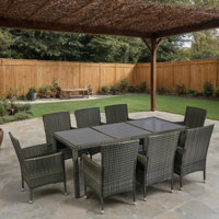 8 - Person Rectangular Outdoor Dining Set With Cushions by Latitude Run